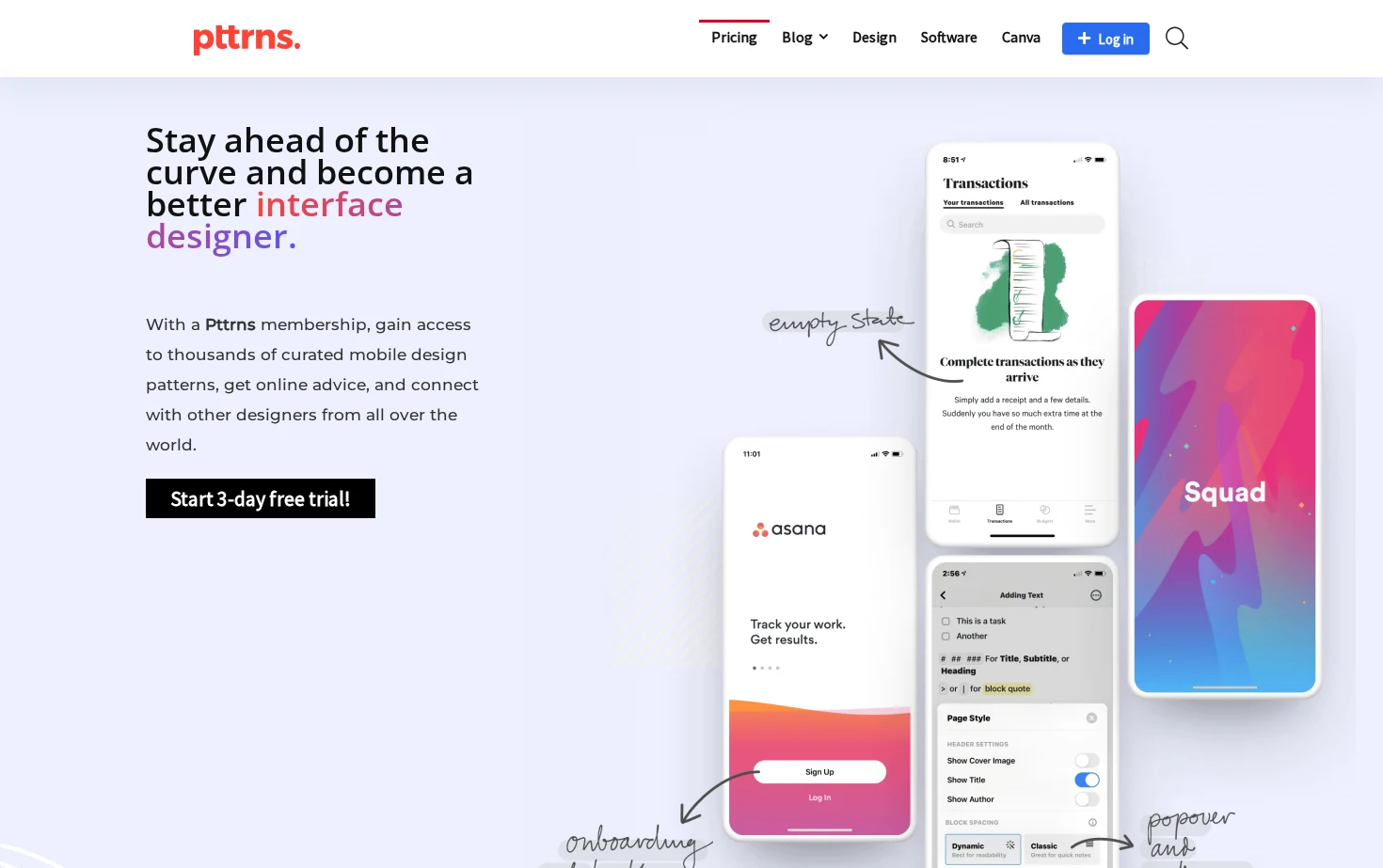 Pttrns 页面快照